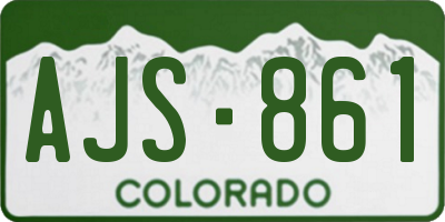 CO license plate AJS861