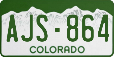 CO license plate AJS864