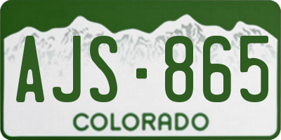 CO license plate AJS865
