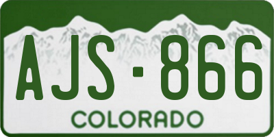 CO license plate AJS866