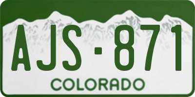 CO license plate AJS871
