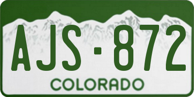 CO license plate AJS872