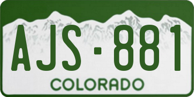 CO license plate AJS881