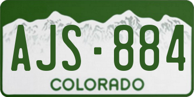 CO license plate AJS884