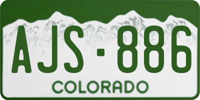 CO license plate AJS886