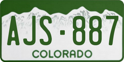 CO license plate AJS887