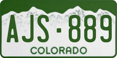 CO license plate AJS889