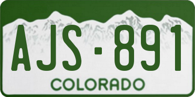 CO license plate AJS891