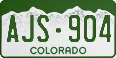 CO license plate AJS904