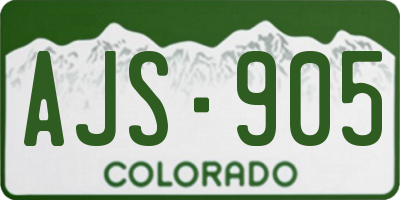 CO license plate AJS905