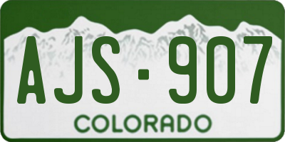 CO license plate AJS907