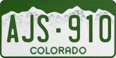 CO license plate AJS910