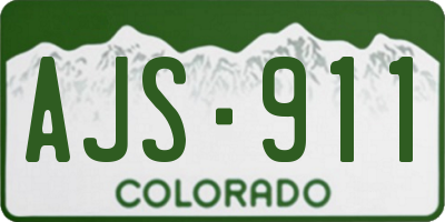 CO license plate AJS911