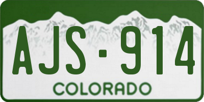 CO license plate AJS914