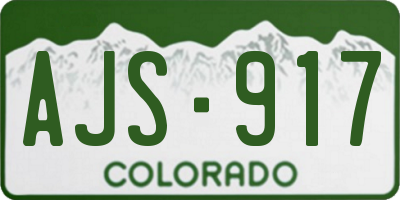 CO license plate AJS917