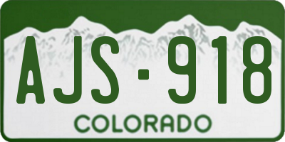 CO license plate AJS918