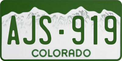 CO license plate AJS919