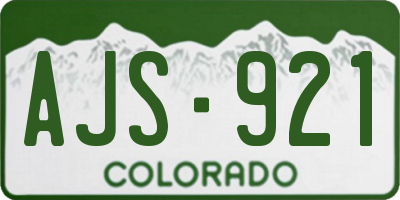 CO license plate AJS921