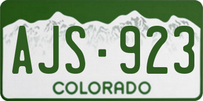 CO license plate AJS923