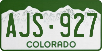 CO license plate AJS927