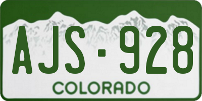 CO license plate AJS928