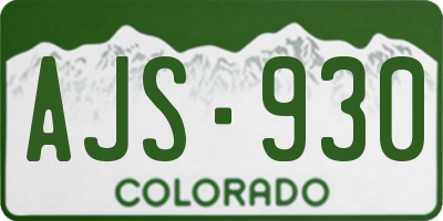 CO license plate AJS930