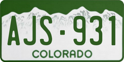 CO license plate AJS931