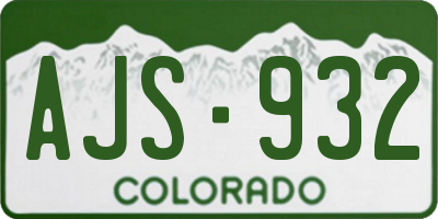 CO license plate AJS932