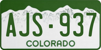 CO license plate AJS937