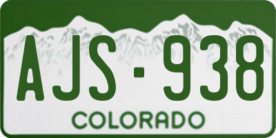 CO license plate AJS938