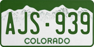 CO license plate AJS939