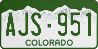 CO license plate AJS951
