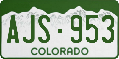 CO license plate AJS953