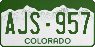 CO license plate AJS957