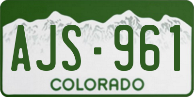 CO license plate AJS961