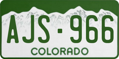 CO license plate AJS966