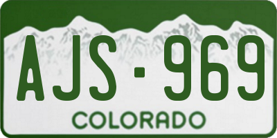 CO license plate AJS969