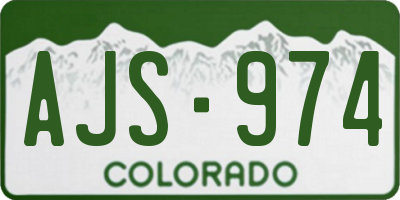 CO license plate AJS974