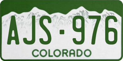 CO license plate AJS976