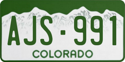 CO license plate AJS991