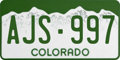 CO license plate AJS997