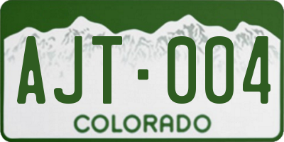 CO license plate AJT004
