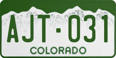 CO license plate AJT031