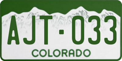 CO license plate AJT033