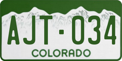 CO license plate AJT034