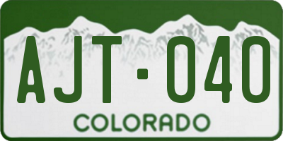 CO license plate AJT040