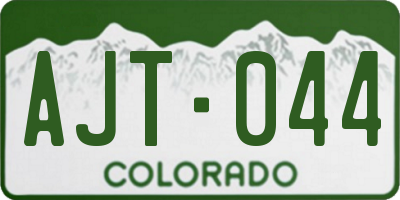 CO license plate AJT044