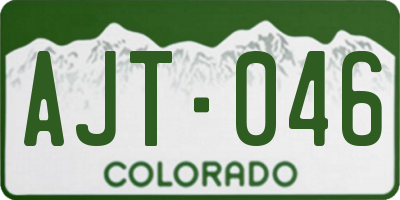 CO license plate AJT046