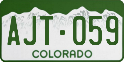 CO license plate AJT059