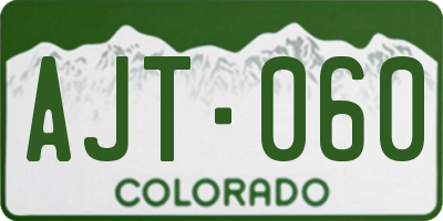 CO license plate AJT060